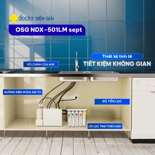 Máy lọc nước ion kiềm Nhật Bản OSG Alka Rich NDX-501LM sept